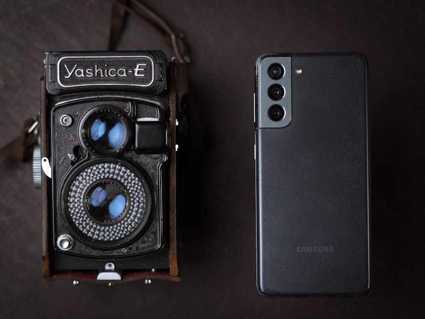 Close-up of smartphone cameras and security icons, illustrating “Best Budget vs. Premium Smartphones for Security” comparison.