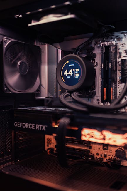 Close-up of a gaming PC interior showing GPU and cooling fans for VRAM guidance