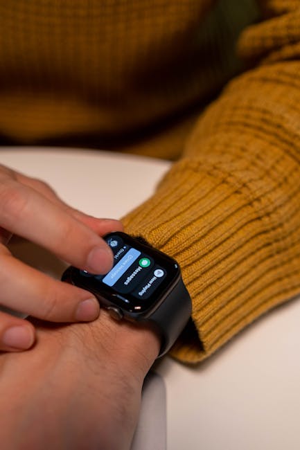Person setting a watch PIN and enabling security lock on a smartwatch