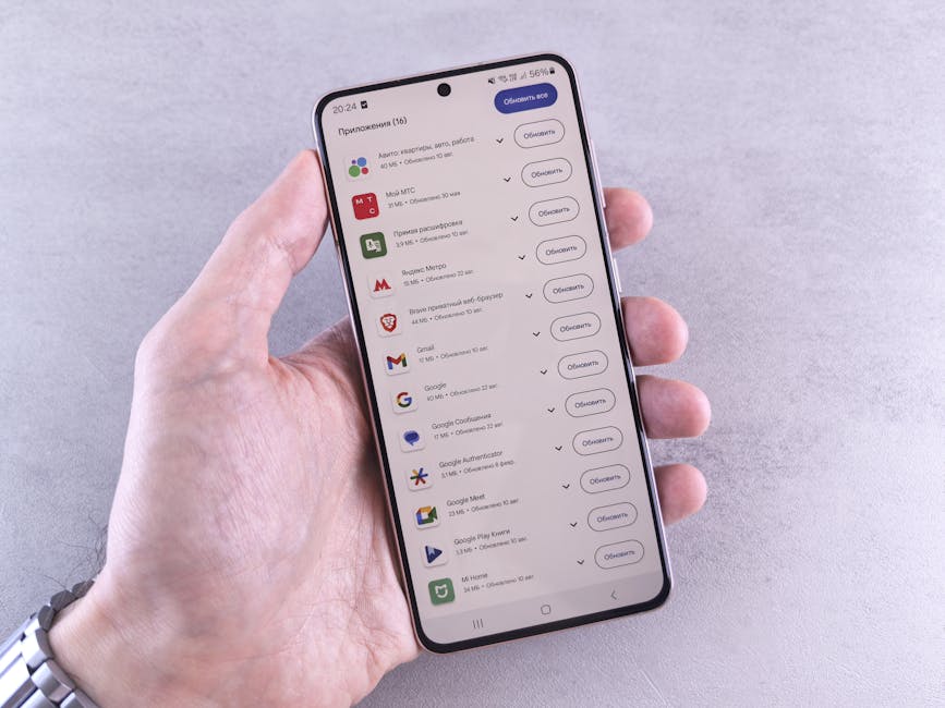 Smartphone showing an OS update prompt while connected to Wi-Fi
