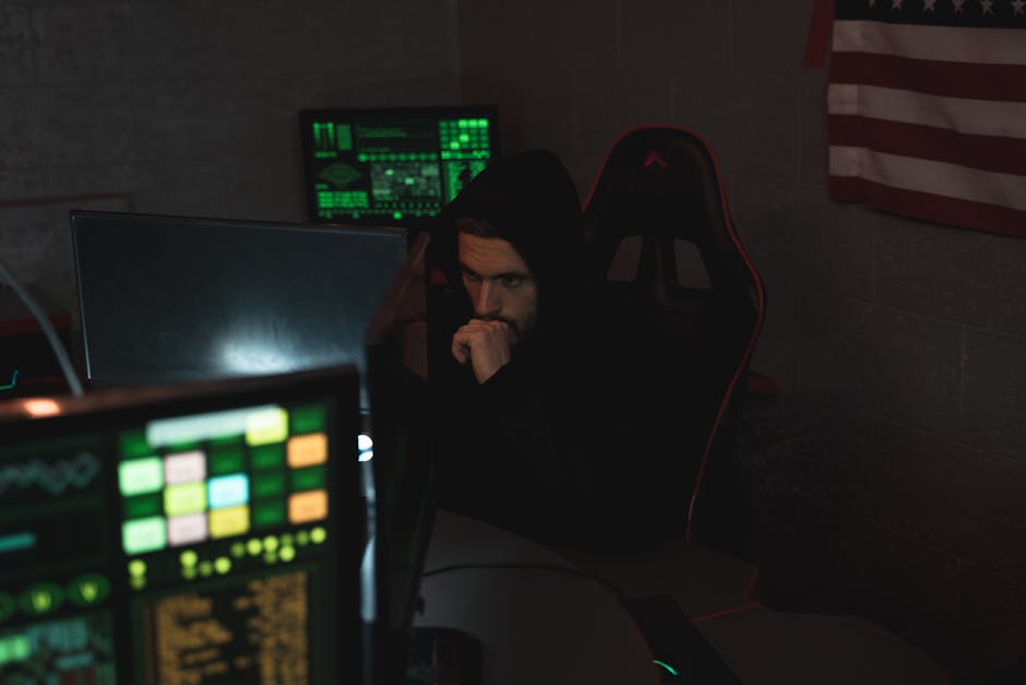 Cybersecurity analyst reviewing threat timelines on multiple monitors during triage